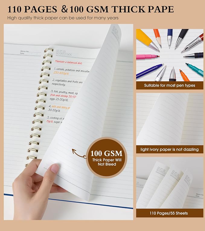 Spiral Notebook Journal 8.5” x 11”, A4 Large Notebooks - Image 4