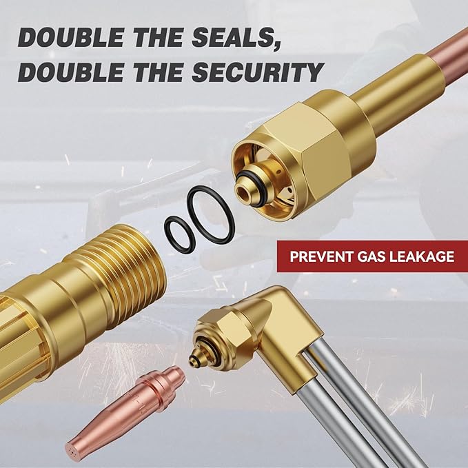ARCCAPTAIN Oxy Acetylene Cutting Torch, Heavy Duty Cutting Torch Kit, CA2460 Cutting Attachment Weldig Torch with Check Valve, Cutting Tip 1-101 and 8-MFA Heating Nozzle