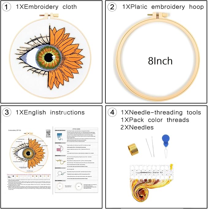 Crafmanoe Sunflower Eyes Embroidery Kits - Image 6