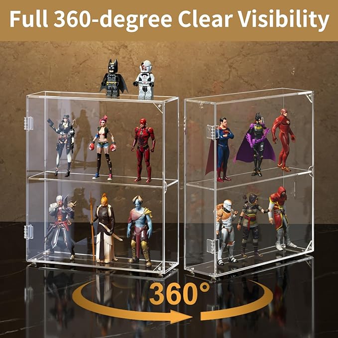 NIUBEE Acrylic Display Case, Wall Mounted or Desktop Dustproof Display Cabinet - Image 2