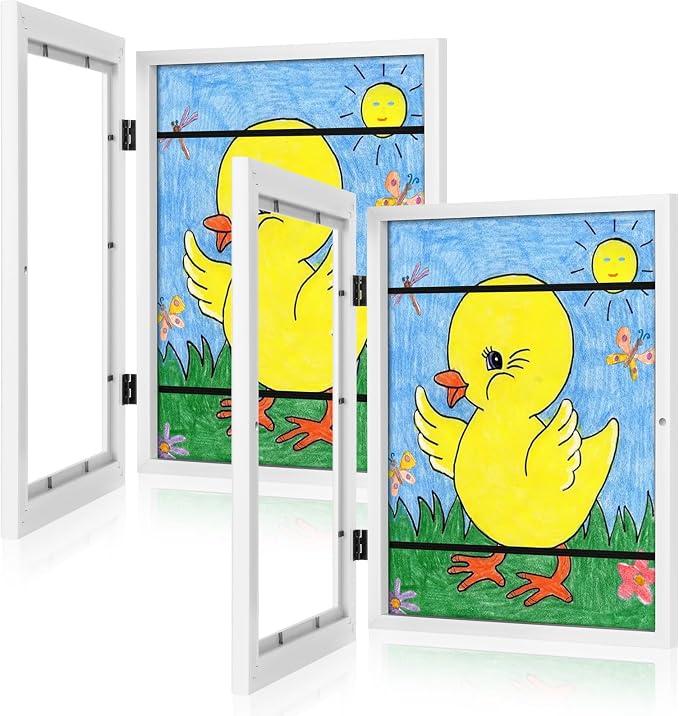 Kids Art Frames, 9x12 Front Opening Kids Artwork Frames Changeable, Holds 50 Pcs by GULETHUN