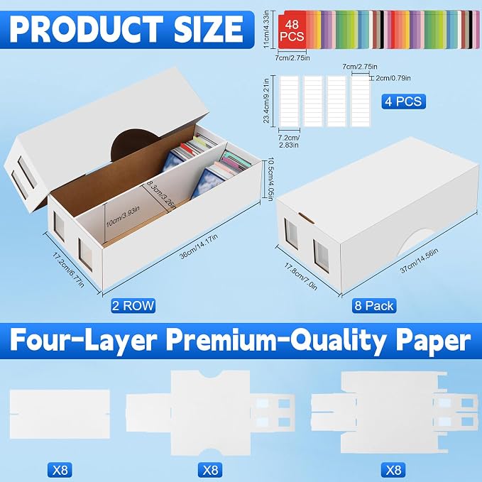 8 Pack Trading Card Storage Box, 13000+ Count Card Storage Box - Image 2
