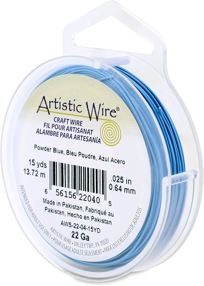 Artistic Wire, 22 Gauge Tarnish Resistant Colored Copper Craft Wire, Powder Blue by Unknown