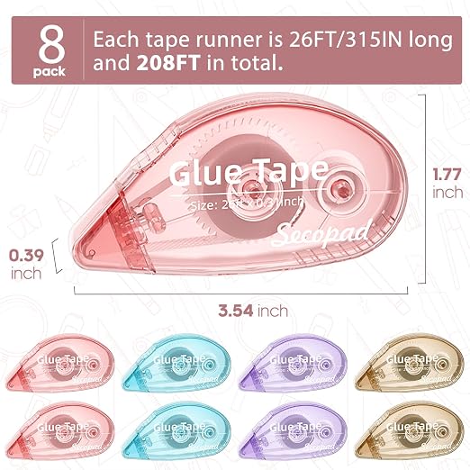 Secopad 8 Pack Scrapbook Tape, Double Sided Tape - Image 5