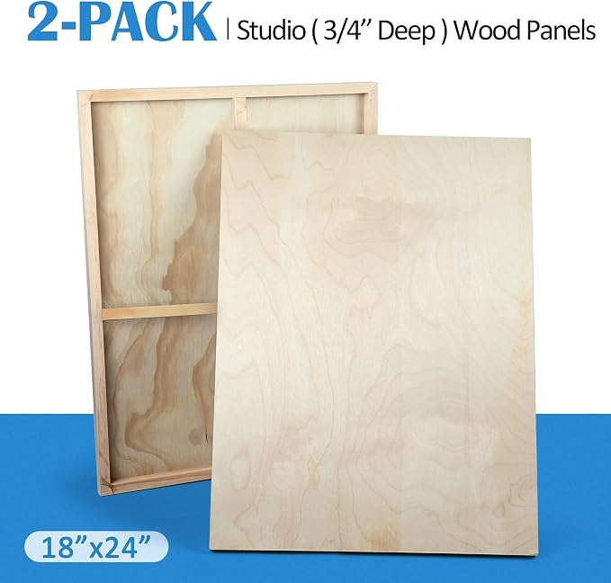 Falling in Art 2 Pack 18x24 Unfinished Birch Wood Panels Kit - Image 7