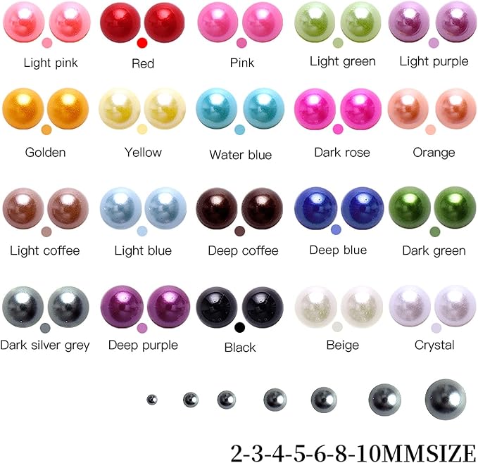 5600PCS Half Round Pearls Flatback Imitation Pearls - Image 7
