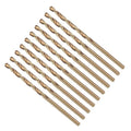 Drill Bit, #40 Cutting Diameter, 4341 HSS Gold Finish 118° Cutting Angle Number Jobber Bits - (Applications: for Drilling Soft Metal Plastic Wood), 10-Pieces