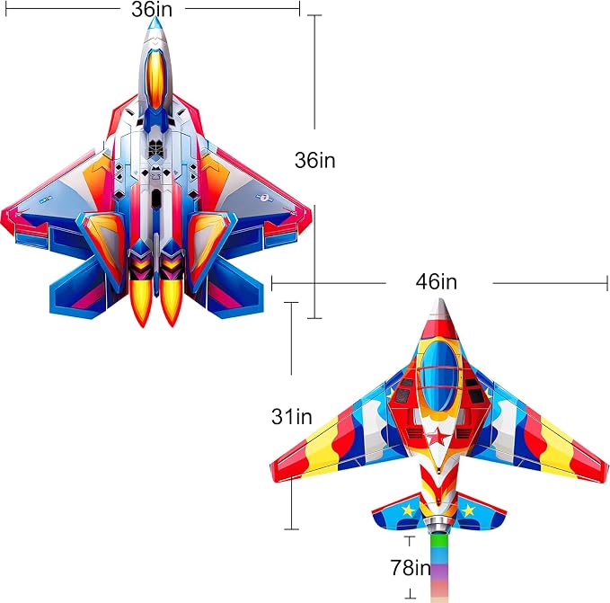 HENGDA KITE 2 Pack Fighter Plane Airplane Kites - Image 2