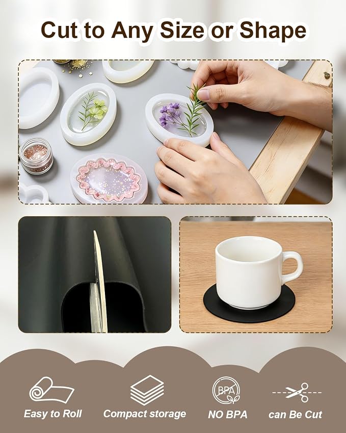 Art and Craft Silicone Mat, 24” x 16” x 2MM Large Crafting Sheet - Image 3