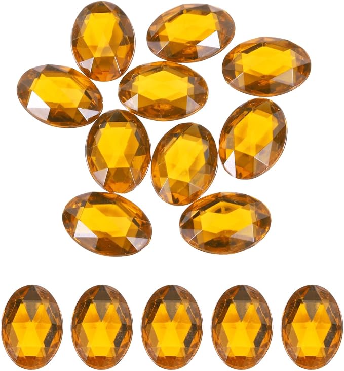 MECCANIXITY 10Pcs Acrylic Oval Gems 30x40 mm Flat Back Artificial Rhinestones by MECCANIXITY