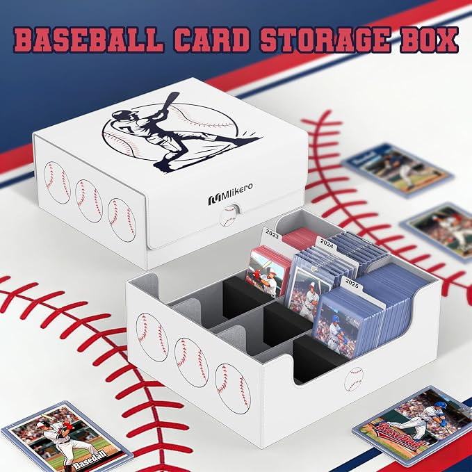 Mlikero Baseball Card Storage Box, Trading Card Storage Box Oversized Fits - Image 7