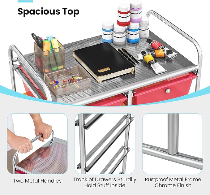 BECOMFORT 10-Drawer Rolling Cart - Image 6