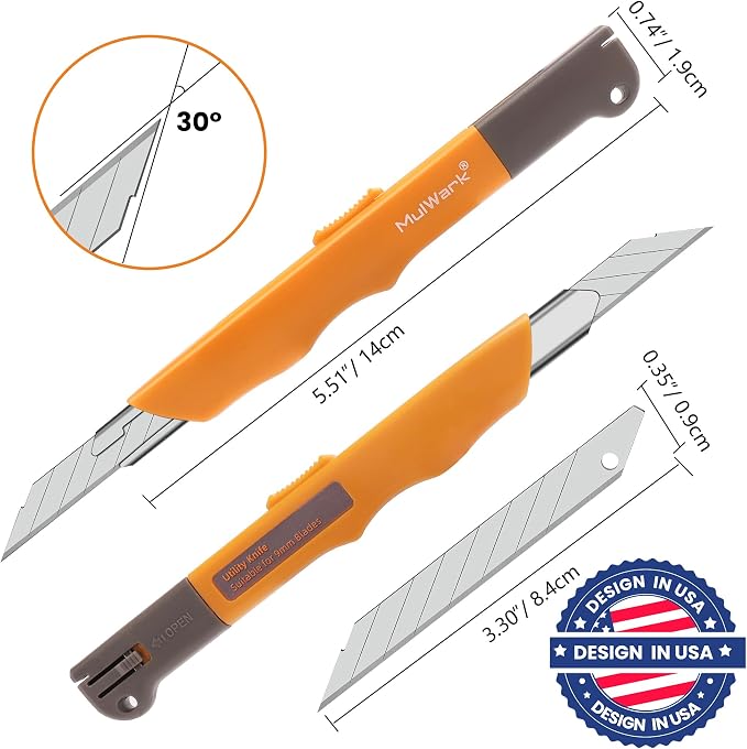 Mulwark 11PC Box Cutter Retractable Utility Knife Set - Image 2