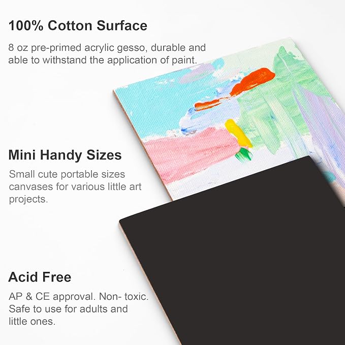 AUREUO Mini Magnetic Canvas Panel 4x4 Inch / 24 Pack - Image 4