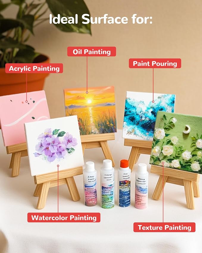 100 Pack 4x4 Inch Mini Canvas Boards - Image 5