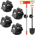 MUTUACTOR Magnetic Broom Holder,4PCS Anti-Slip Magnetic Mount Storage Broom Holders with Rubber Grippers,12lbs Heavy Duty Magnetic Tool Holder for Work Garage Laundry Kitchen RV Van Accessories