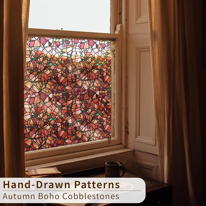 funlife Original Hand-Drawn Stained Glass Window Film, Reusable Double-Sided - Image 6