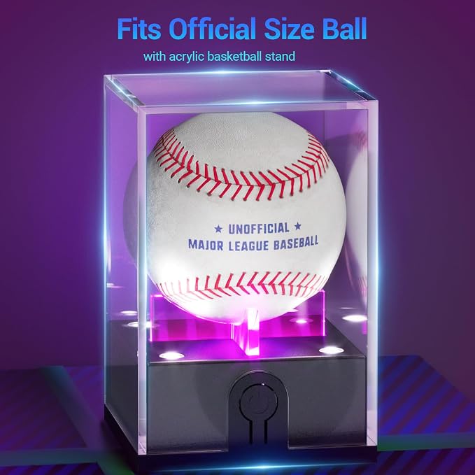 Baseball Display Case with Led Light, Acrylic Baseball Case - Image 5