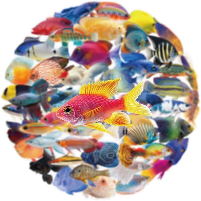 50 Pcs Clear PET Fish Aesthetic Stickers by Unknown