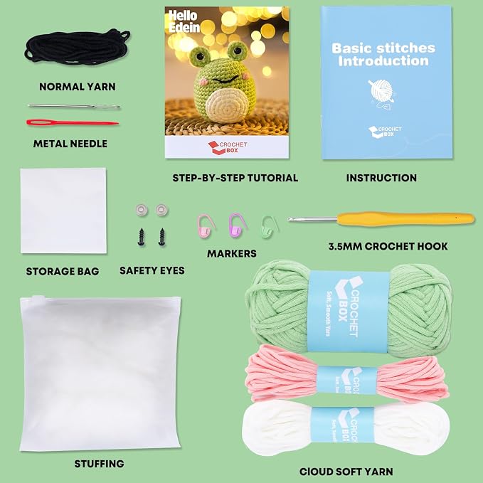 Crochet Kit for Beginners: Frog Crochet Kit for Adults, Learn to Crochet - Image 4