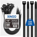 XINGO 18 Inch Black Large Zip Ties Heavy Duty 50 Pack, 330 LBS Ultra Exclusive Strong Plastic Wire Ties, Large Cable Ties Extra Long Ties Wraps For Indoor and Outdoor Use