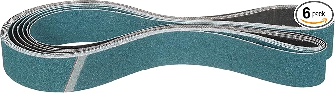 2 1/2 x 60 Inch Sanding Belt, 6 Pcs 80 Grit Zirconia Knife Sharpener Belts Work Sharpening for Belt Sander Knife Carving Tool Metal Working