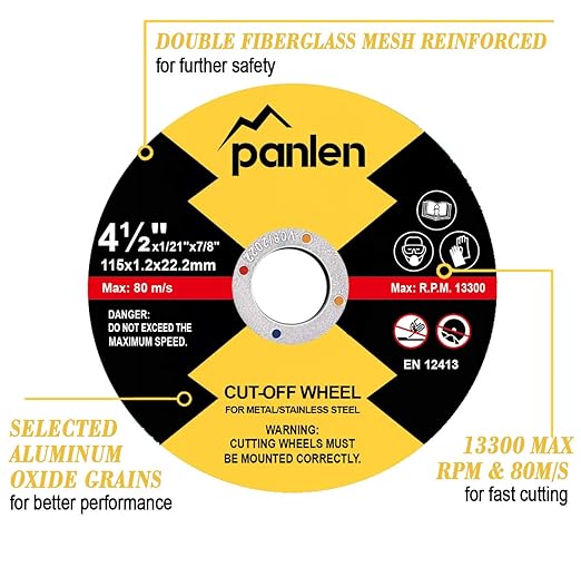 50 Pack Cut Off Wheels 4 1/2 inch Thin Metal & Stainless Steel Cutting Wheel, Professional Fast Cutting Disc for Angle Grinder