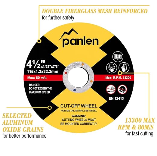 25 Pack - 4.5" 7/8" Arbor Cut Off Wheels for Metal, Premium Materials Stainless Steel Cutting Wheel, Thin Cut-Off Discs for Angle Grinder