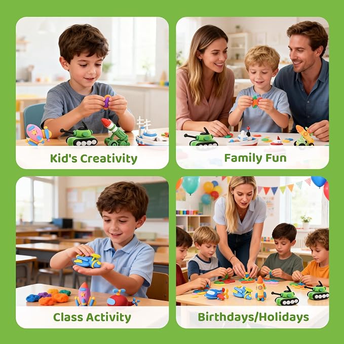 Both idea Air Dry Clay Kit, Camo Theme | 12 Packs, Non-Toxic Kids Gift | School - Image 7