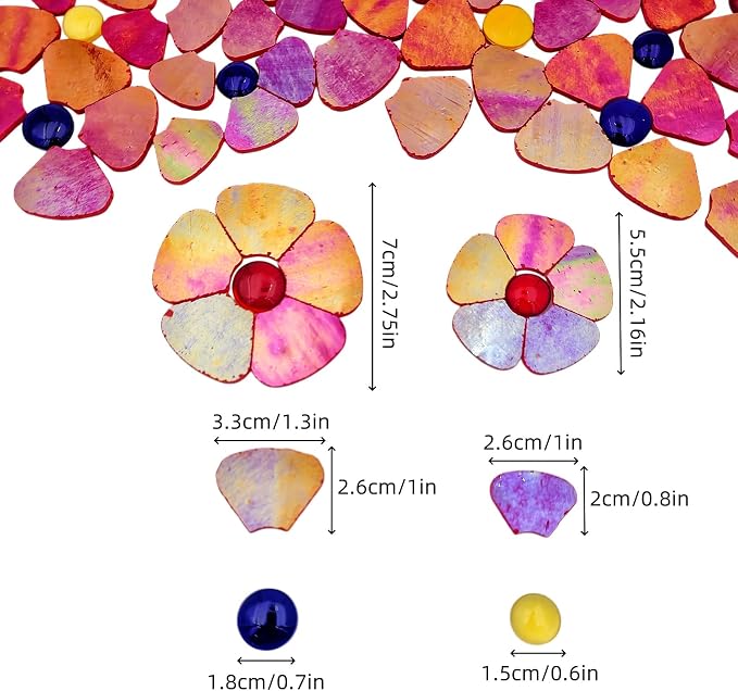 Esweny 12 Flower Stained Glass Mosaic Tiles - Image 4