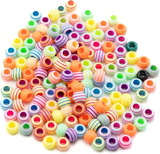 Gxueshan 1000 Pcs Acrylic Rainbow Round Pony Beads - Image 2