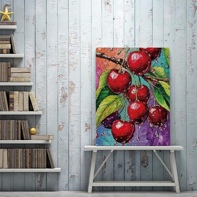 VICESESE Red Cherries with Water Drops Diamond Painting Kits - Image 8