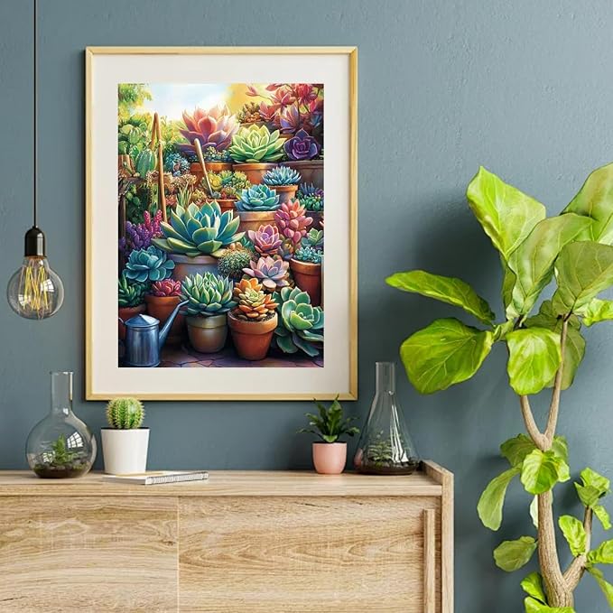 VeGuude Diamond Art Kits for Adults, Succulent Plants Diamond Paintings Kits - Image 5
