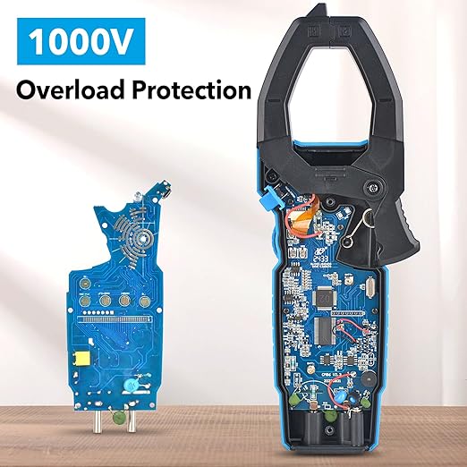 MESTEK Digital Inrush Clamp Meter Multimeter 1000A T-RMS 6000 Counts Voltage Tester Volt Amp Meter with VFD, LOZ Mode, Measuring AC DC Current Voltage Temperature Capacitance Resistance Continuity