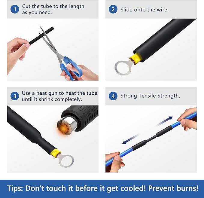 Heat Shrink Tubing 1/2 Inch, 3:1 Ratio Wires heat shrink tube, Dual Wall Adhesive-Lined Waterproof Shrink Wrap Tubing, 33FT Red Industrial and Marine Grade Heat Shrink Wrap