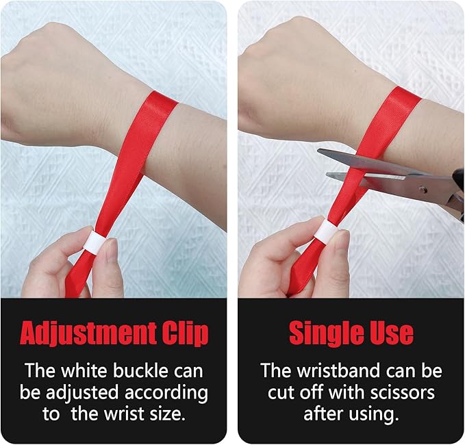 100 Pcs Cloth Event Wristbands, Event Wristbands, Colored Wrist Bands for Events, for Lightweight Concert Wrist Strap for Activities, Party Bracelets for Events (Color : Red)