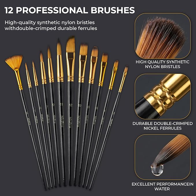 Nicpro 92PCS Acrylic Paint Canvas Set - Image 8