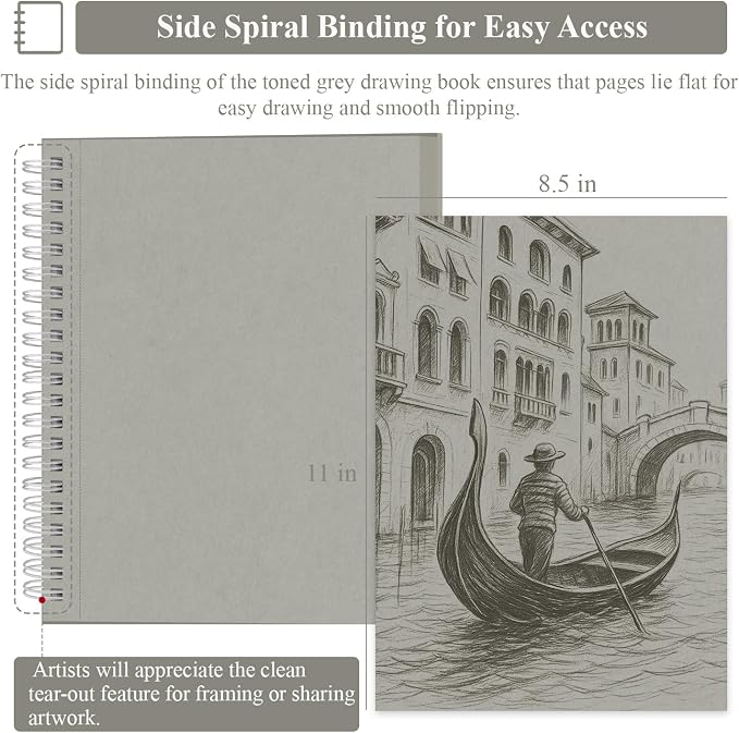 SuFly Toned Gray Sketchbook 8.5" x 11" - Image 2