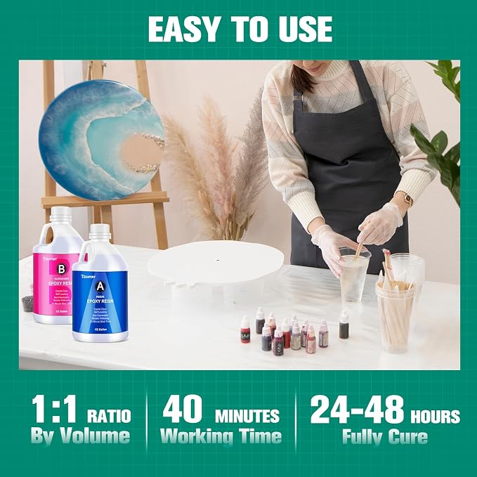 Teexpert Epoxy Resin Crystal Clear: 1 Gallon Epoxy Resin Kit Casting Resin Non - Image 4