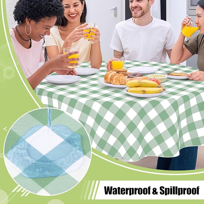 Smiry Oval Table Cloth, Waterproof Vinyl Tablecloth - Image 2
