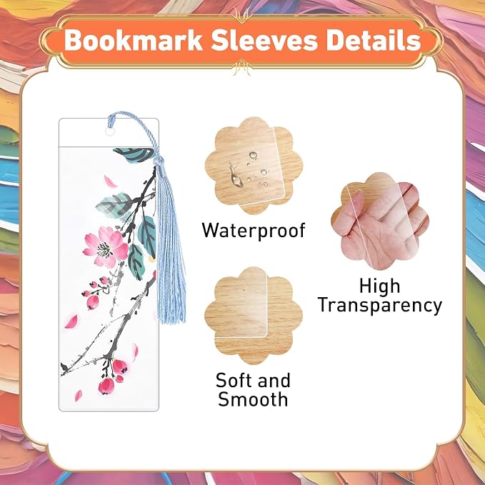 80 Pack Paper Bookmarks with Sleeves & Tassels, Blank White Cardstock Bookmarks - Image 3