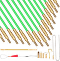 50 FT Wire Fishing Kit Fiberglass Connectable Fish Tape Wire Puller Cable Pulling Pull Push Kit With Hook In Transparent Tube, Green