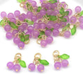 30 Pcs Red Cherry Charms Mini Cute Glass Fruit Beads Charm Acrylic Beaded Charms by SOFISO