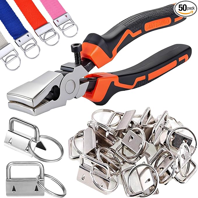 Key Fob Hardware Set with Pliers Tool | 1 Inch Lanyard Keychain Hardware with by Unknown