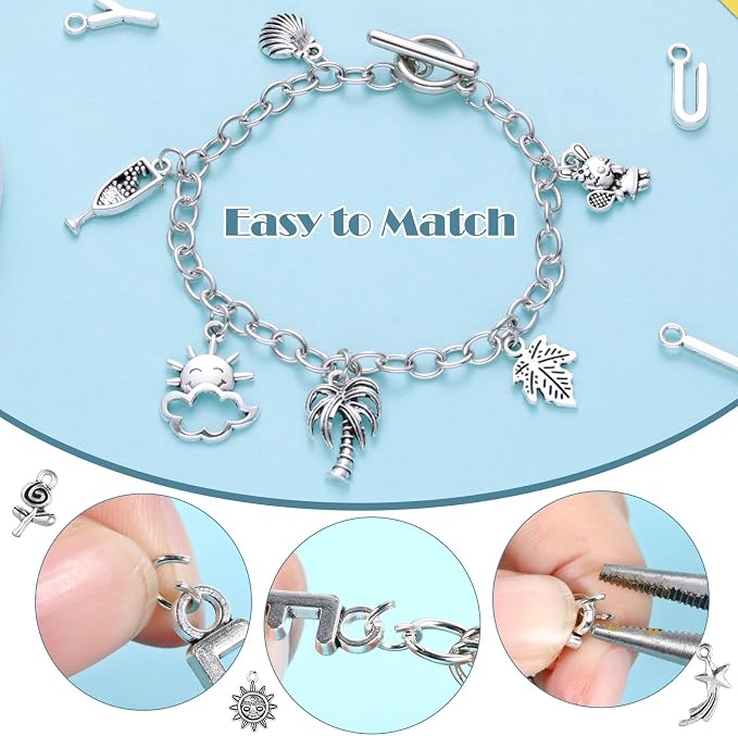 Highergo 469 Pcs Bracelet Making Kit, Jump Rings | 10 Chain Bracelets, 159 Moon - Image 3