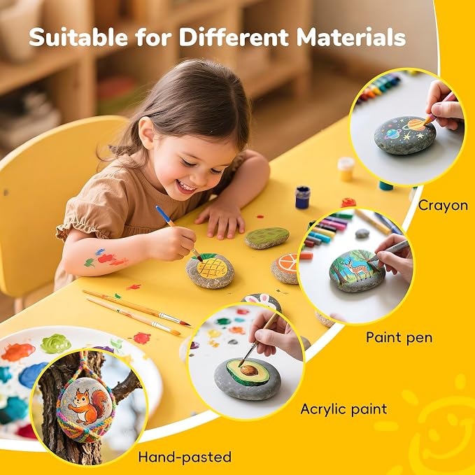 Simetufy 45Pcs Large Rocks for Painting 3-4inch Natural River Stones for DIY - Image 5