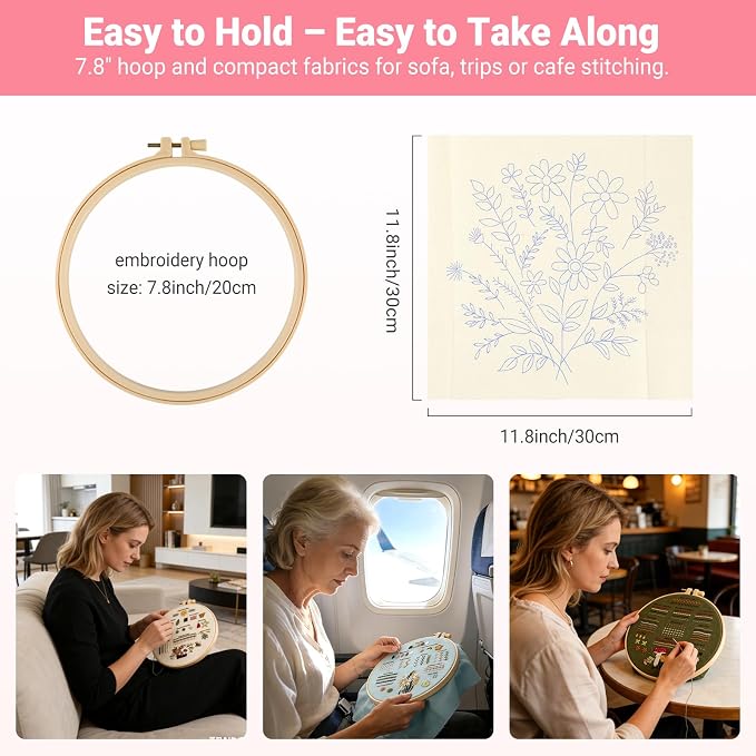 ZenHues Embroidery Kit for Beginners Adults - Image 8