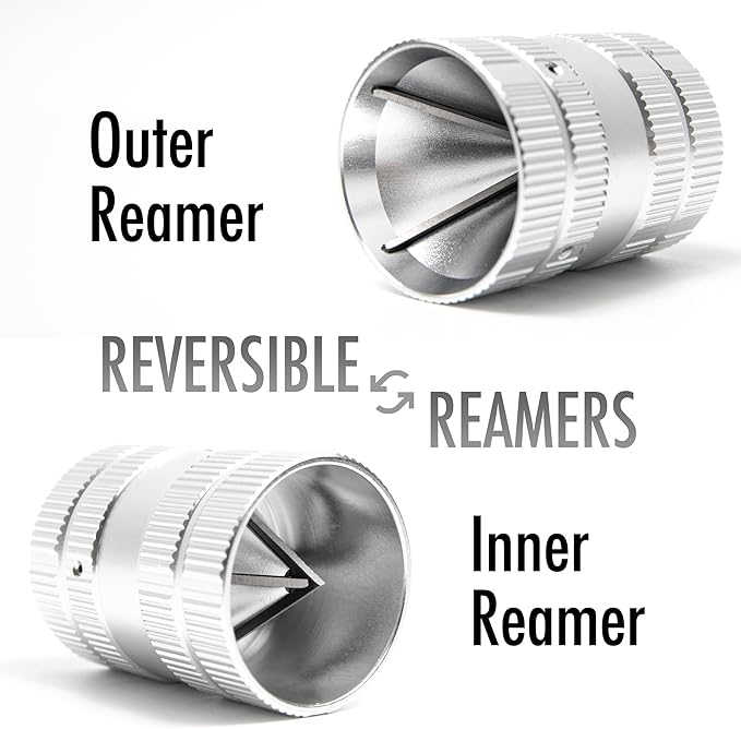 Deburring Tool for Copper Pipe, PVC Tubing, 1/4” to 1-5/8" All-metal Inner Outer Pipe Reamer, Copper Pipe Cleaner, Tube Chamfering Plumber Tool