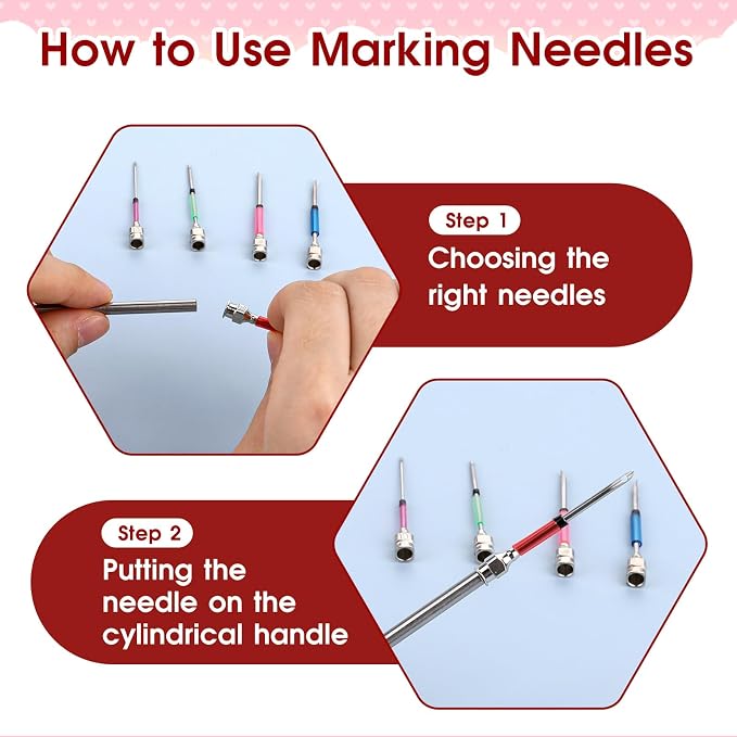 12 Pcs Punch Needle Kit, Embroidery Punch Needle Tool Wooden Handle Embroidery - Image 4
