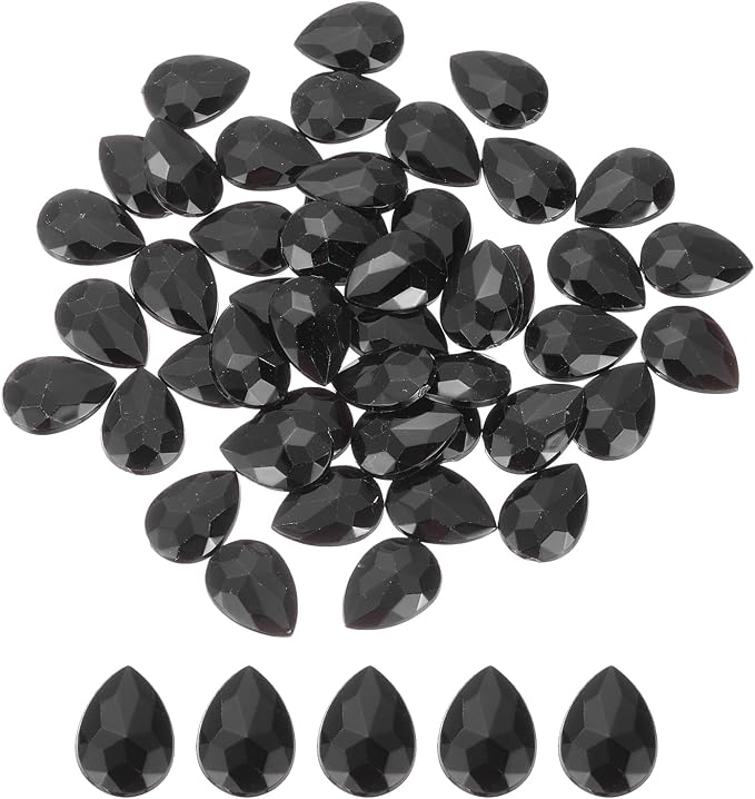 MECCANIXITY 50PCS Flat Back Acrylic Teardrop Gems 10x14mm Artificial Rhinestones by MECCANIXITY